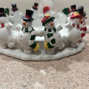 Frolicking Frostys Snowman Candle Holder